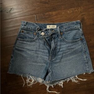 Madewell Blue Jean Shorts Distressed High-Waisted